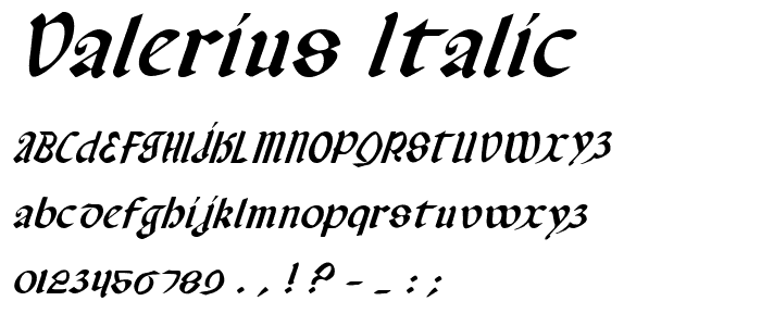 Valerius Italic font